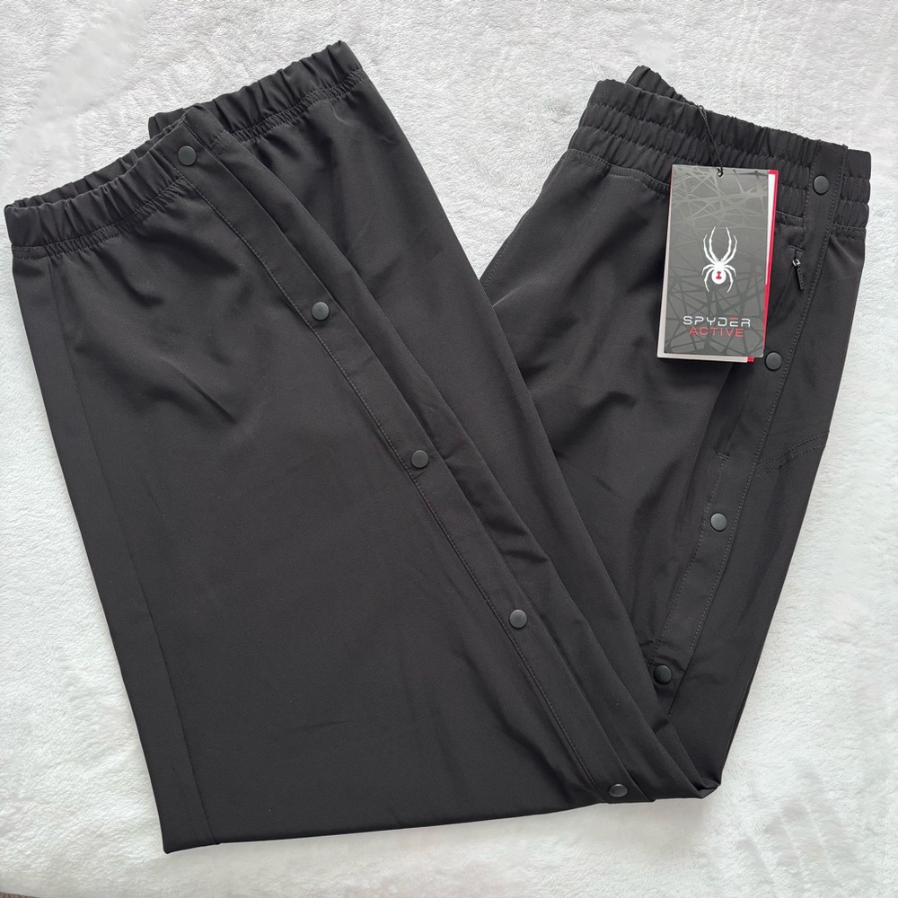 SPYDER Active Black Snap Jogger Pants--NWT--L